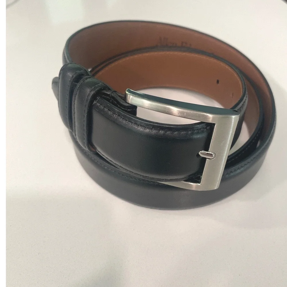 Allen Edmonds Mens Belt Calfskin Leather 44 Black Dress Classic Luxury 39501